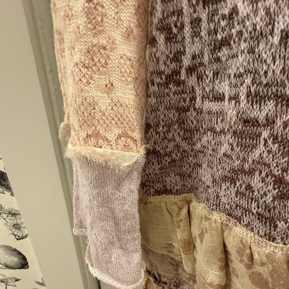 Free People Pink and Cream Cardigan - Picture 6 of 6